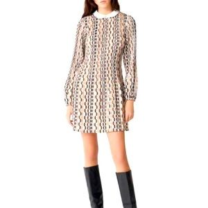 MAJE | Rockilana woven mini dress in blue+sky